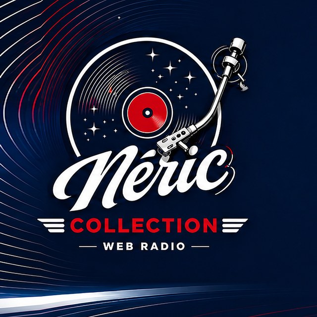Logo de Néric Collection : platine vinyle et lettrage script sur fond bleu marine